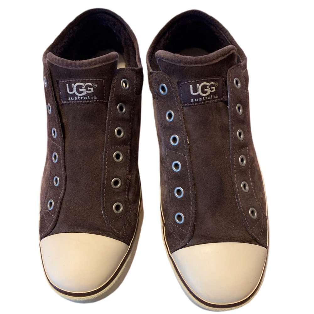 UGG Brown Suede No Lace Slip On Sneakers Size 9